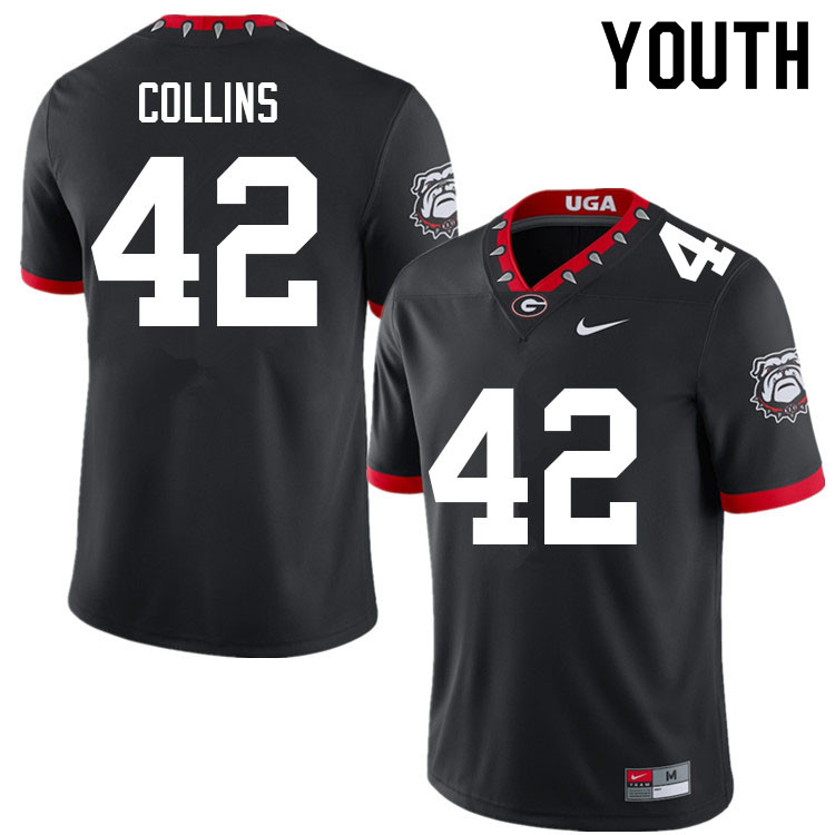 Youth #42 Graham Collins Georgia Bulldogs College Football Jerseys Sale-100th Anniversary - Click Image to Close